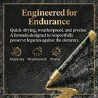 Rotulador dorado para lápidas, ideal para restaurar inscripciones descoloridas en tumbas